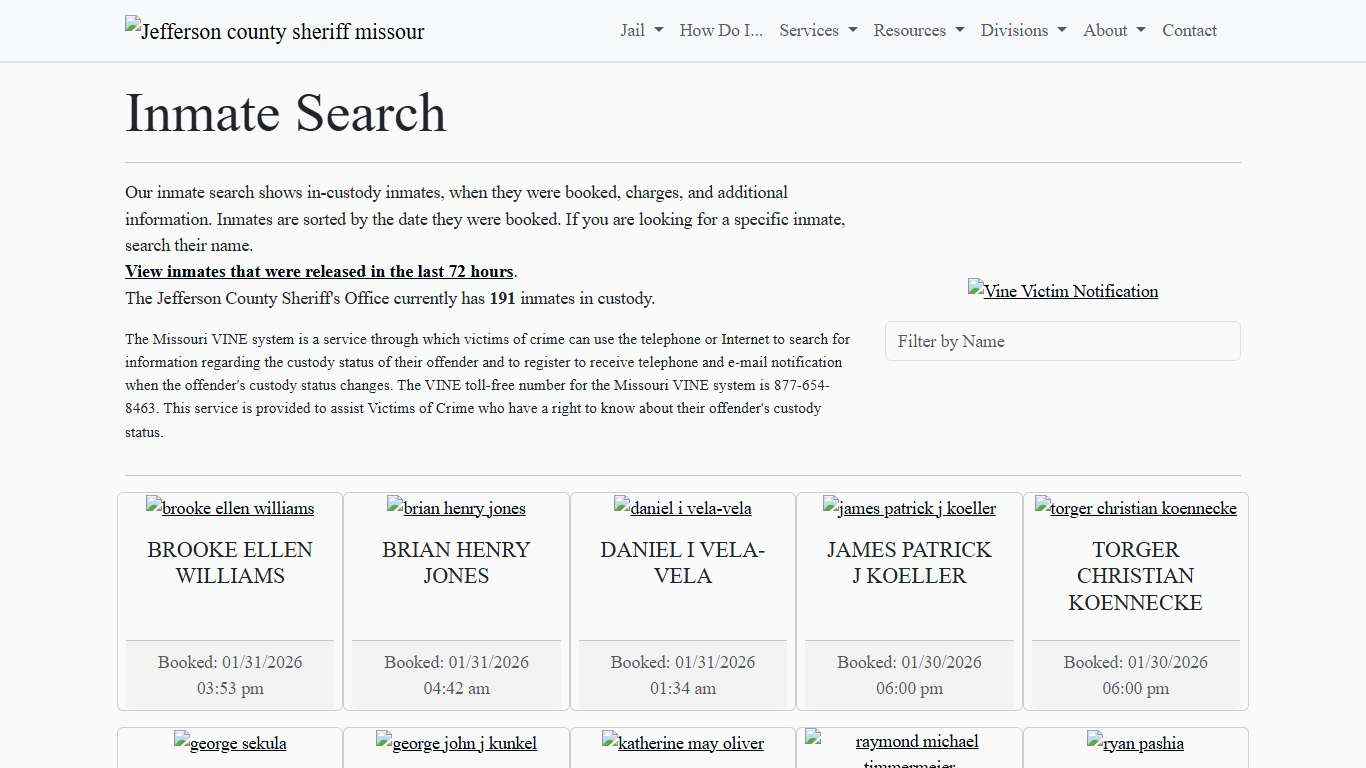 Inmate Search Jefferson County Sheriff's Office