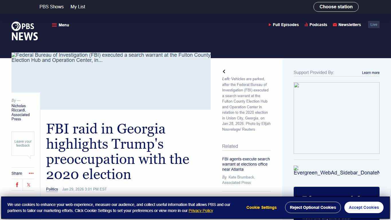 FBI raid in Georgia highlights Trump's preoccupation with the 2020 election PBS News